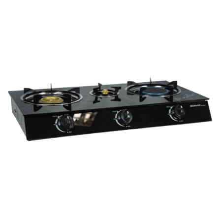 เตาแก๊สตั้งโต๊ะ 3 หัว  SONAR รุ่น GS-503 ( หน้ากระจกนิรภัย )_2